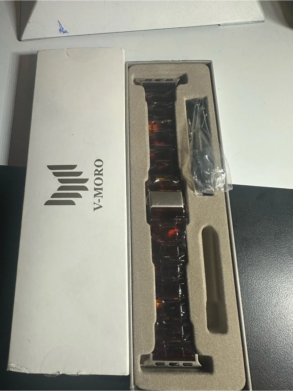 V-Moro Tortoiseshell Resin Watch Band for Men - Brown